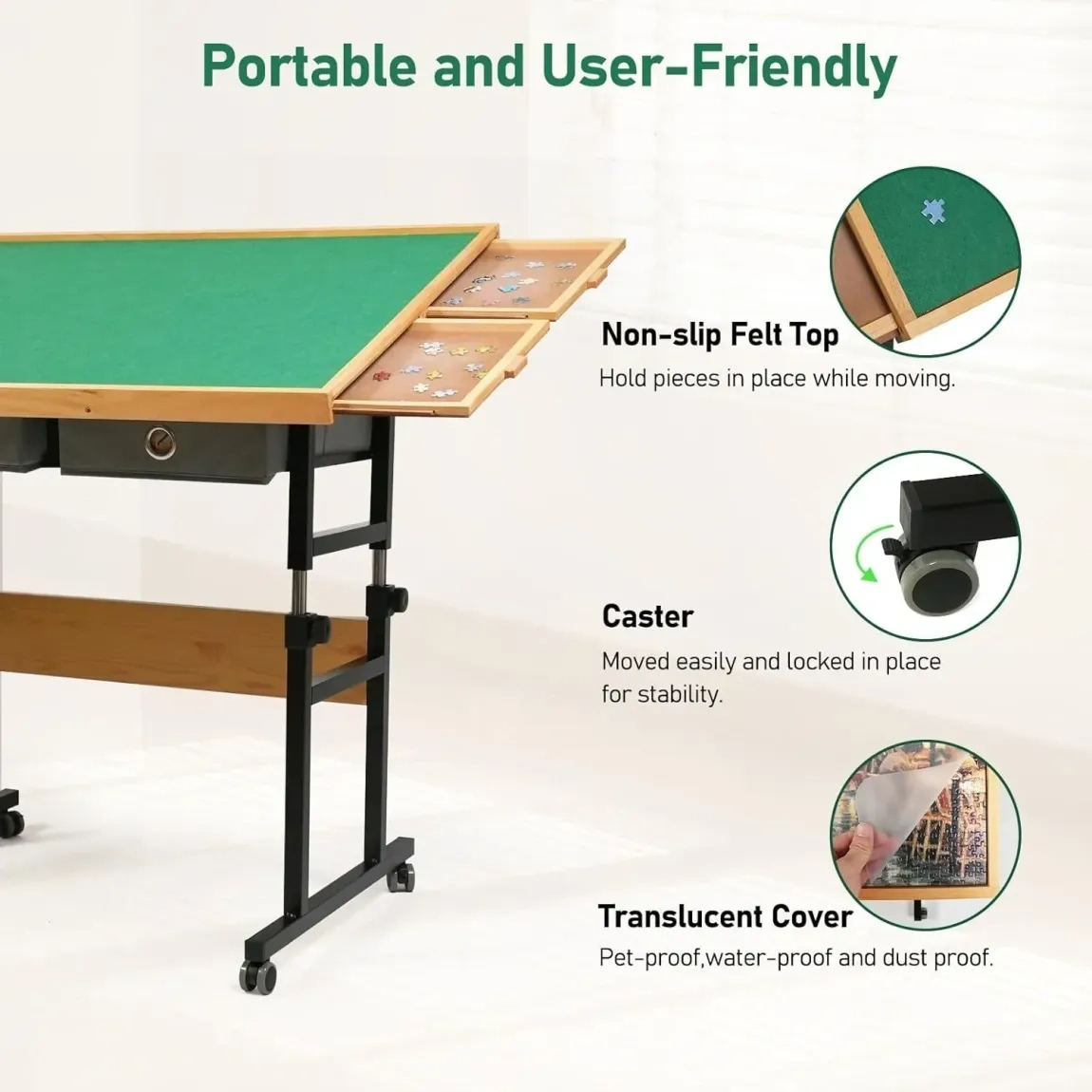 ALL4JIG Adjustable Jigsaw Puzzle Table with Legs - 图片 7