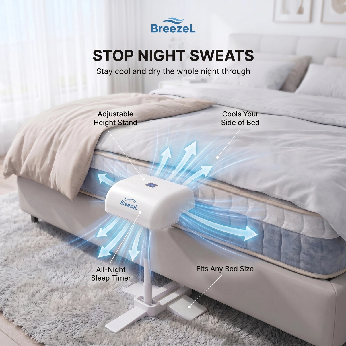 BreezeL™ Bed Cooling Fan - 图片 3